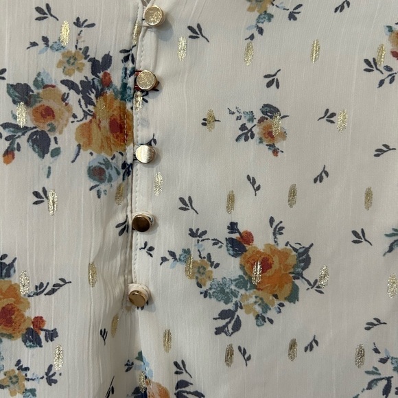 NWT Sara Michelle Floral Chiffon Fully Lined Top - Picture 7 of 8